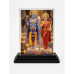 Lakshmi And Vishnu Acrylic Car Dashboard Showpiece | Double-Sided Lakshmi And Vishnu Photo Stand | 3 X 4 Inch Photo | Transparent Acrylic Frame With Black Base | Car Dashboard, Office & Table Decor (F71822) Lakshmi And Vishnu Acrylic Car Dashboard Showpiece | Double-Sided Lakshmi And Vishnu Photo Stand | 3 X 4 Inch Photo | Transparent Acrylic Frame With Black Base | Car Dashboard, Office & Table Decor (F71822)