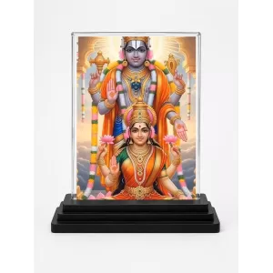 Vishnu And Lakshmi Acrylic Car Dashboard Showpiece | Double-Sided Vishnu And Lakshmi Photo Stand | 3 X 4 Inch Photo | Transparent Acrylic Frame With Black Base | Car Dashboard, Office & Table Decor (F71831) Vishnu And Lakshmi Acrylic Car Dashboard Showpiece | Double-Sided Vishnu And Lakshmi Photo Stand | 3 X 4 Inch Photo | Transparent Acrylic Frame With Black Base | Car Dashboard, Office & Table Decor (F71831)