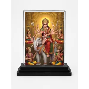 Durga Acrylic Car Dashboard Showpiece | Double-Sided Durga Photo Stand | 3 X 4 Inch Photo | Transparent Acrylic Frame With Black Base | Car Dashboard, Office & Table Decor (F71833) Durga Acrylic Car Dashboard Showpiece | Double-Sided Durga Photo Stand | 3 X 4 Inch Photo | Transparent Acrylic Frame With Black Base | Car Dashboard, Office & Table Decor (F71833)