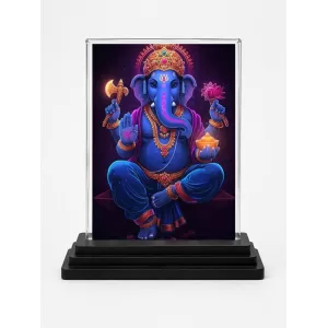 Ganesha Acrylic Car Dashboard Showpiece | Double-Sided Ganesha Photo Stand | 3 X 4 Inch Photo | Transparent Acrylic Frame With Black Base | Car Dashboard, Office & Table Decor (F71835) Ganesha Acrylic Car Dashboard Showpiece | Double-Sided Ganesha Photo Stand | 3 X 4 Inch Photo | Transparent Acrylic Frame With Black Base | Car Dashboard, Office & Table Decor (F71835)