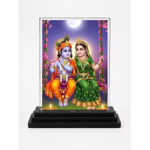 Krishna And Radha Acrylic Car Dashboard Showpiece | Double-Sided Krishna And Radha Photo Stand | 3 X 4 Inch Photo | Transparent Acrylic Frame With Black Base | Car Dashboard, Office & Table Decor (F71836) Krishna And Radha Acrylic Car Dashboard Showpiece | Double-Sided Krishna And Radha Photo Stand | 3 X 4 Inch Photo | Transparent Acrylic Frame With Black Base | Car Dashboard, Office & Table Decor (F71836)