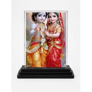 Radha And Krishna Acrylic Car Dashboard Showpiece | Double-Sided Radha And Krishna Photo Stand | 3 X 4 Inch Photo | Transparent Acrylic Frame With Black Base | Car Dashboard, Office & Table Decor (F71837) Radha And Krishna Acrylic Car Dashboard Showpiece | Double-Sided Radha And Krishna Photo Stand | 3 X 4 Inch Photo | Transparent Acrylic Frame With Black Base | Car Dashboard, Office & Table Decor (F71837)