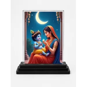 Krishna And Yashoda Acrylic Car Dashboard Showpiece | Double-Sided Krishna And Yashoda Photo Stand | 3 X 4 Inch Photo | Transparent Acrylic Frame With Black Base | Car Dashboard, Office & Table Decor (F71841) Krishna And Yashoda Acrylic Car Dashboard Showpiece | Double-Sided Krishna And Yashoda Photo Stand | 3 X 4 Inch Photo | Transparent Acrylic Frame With Black Base | Car Dashboard, Office & Table Decor (F71841)