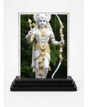 Rama Acrylic Car Dashboard Showpiece | Double-Sided Rama Photo Stand | 3 X 4 Inch Photo | Transparent Acrylic Frame With Black Base | Car Dashboard, Office & Table Decor (F71859)