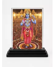 Rama Acrylic Car Dashboard Showpiece | Double-Sided Rama Photo Stand | 3 X 4 Inch Photo | Transparent Acrylic Frame With Black Base | Car Dashboard, Office & Table Decor (F71860)