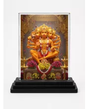 Hanuman Acrylic Car Dashboard Showpiece | Double-Sided Hanuman Photo Stand | 3 X 4 Inch Photo | Transparent Acrylic Frame With Black Base | Car Dashboard, Office & Table Decor (F71861)