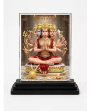 Brahma Acrylic Car Dashboard Showpiece | Double-Sided Brahma Photo Stand | 3 X 4 Inch Photo | Transparent Acrylic Frame With Black Base | Car Dashboard, Office & Table Decor (F71863)
