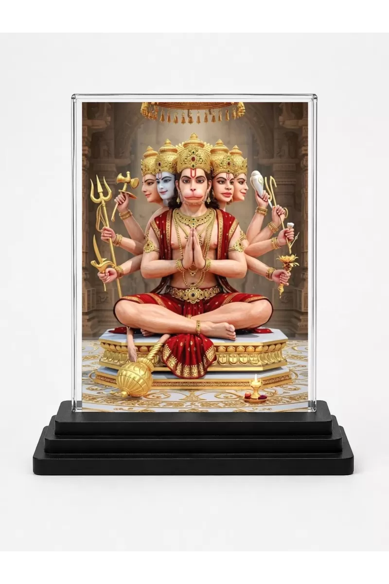 Brahma Acrylic Car Dashboard Showpiece | Double-Sided Brahma Photo Stand | 3 X 4 Inch Photo | Transparent Acrylic Frame With Black Base | Car Dashboard, Office & Table Decor (F71863)