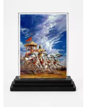 Arjuna Acrylic Car Dashboard Showpiece | Double-Sided Arjuna Photo Stand | 3 X 4 Inch Photo | Transparent Acrylic Frame With Black Base | Car Dashboard, Office & Table Decor (F71865)