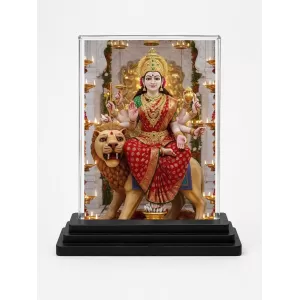 Durga Acrylic Car Dashboard Showpiece | Double-Sided Durga Photo Stand | 3 X 4 Inch Photo | Transparent Acrylic Frame With Black Base | Car Dashboard, Office & Table Decor (F71870) Durga Acrylic Car Dashboard Showpiece | Double-Sided Durga Photo Stand | 3 X 4 Inch Photo | Transparent Acrylic Frame With Black Base | Car Dashboard, Office & Table Decor (F71870)