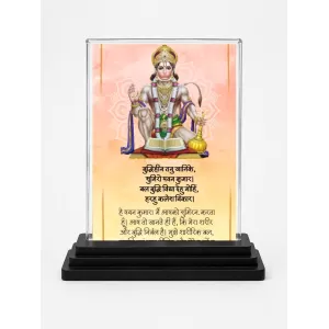 Saraswati Acrylic Car Dashboard Showpiece | Double-Sided Saraswati Photo Stand | 3 X 4 Inch Photo | Transparent Acrylic Frame With Black Base | Car Dashboard, Office & Table Decor (F71875)