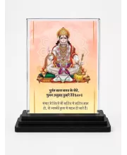 Hanuman Acrylic Car Dashboard Showpiece | Double-Sided Hanuman Photo Stand | 3 X 4 Inch Photo | Transparent Acrylic Frame With Black Base | Car Dashboard, Office & Table Decor (F71877)
