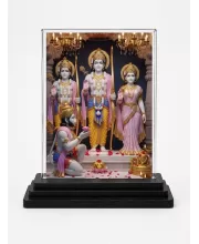 Ram Darbar Acrylic Car Dashboard Showpiece | Double-Sided Ram Darbar Photo Stand | 3 X 4 Inch Photo | Transparent Acrylic Frame With Black Base | Car Dashboard, Office & Table Decor (F71879)