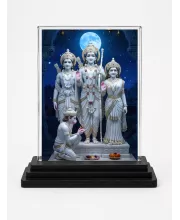 Ram Darbar Acrylic Car Dashboard Showpiece | Double-Sided Ram Darbar Photo Stand | 3 X 4 Inch Photo | Transparent Acrylic Frame With Black Base | Car Dashboard, Office & Table Decor (F71881)