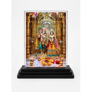 Krishna And Radha Acrylic Car Dashboard Showpiece | Double-Sided Krishna And Radha Photo Stand | 3 X 4 Inch Photo | Transparent Acrylic Frame With Black Base | Car Dashboard, Office & Table Decor (F71884) Krishna And Radha Acrylic Car Dashboard Showpiece | Double-Sided Krishna And Radha Photo Stand | 3 X 4 Inch Photo | Transparent Acrylic Frame With Black Base | Car Dashboard, Office & Table Decor (F71884)