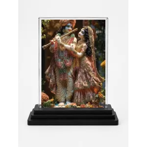 Krishna And Radha Acrylic Car Dashboard Showpiece | Double-Sided Krishna And Radha Photo Stand | 3 X 4 Inch Photo | Transparent Acrylic Frame With Black Base | Car Dashboard, Office & Table Decor (F71899) Krishna And Radha Acrylic Car Dashboard Showpiece | Double-Sided Krishna And Radha Photo Stand | 3 X 4 Inch Photo | Transparent Acrylic Frame With Black Base | Car Dashboard, Office & Table Decor (F71899)