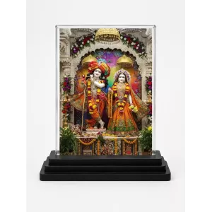Krishna And Radha Acrylic Car Dashboard Showpiece | Double-Sided Krishna And Radha Photo Stand | 3 X 4 Inch Photo | Transparent Acrylic Frame With Black Base | Car Dashboard, Office & Table Decor (F71901) Krishna And Radha Acrylic Car Dashboard Showpiece | Double-Sided Krishna And Radha Photo Stand | 3 X 4 Inch Photo | Transparent Acrylic Frame With Black Base | Car Dashboard, Office & Table Decor (F71901)