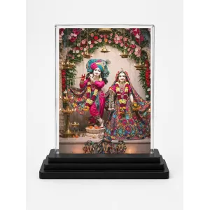 Krishna And Radha Acrylic Car Dashboard Showpiece | Double-Sided Krishna And Radha Photo Stand | 3 X 4 Inch Photo | Transparent Acrylic Frame With Black Base | Car Dashboard, Office & Table Decor (F71902) Krishna And Radha Acrylic Car Dashboard Showpiece | Double-Sided Krishna And Radha Photo Stand | 3 X 4 Inch Photo | Transparent Acrylic Frame With Black Base | Car Dashboard, Office & Table Decor (F71902)