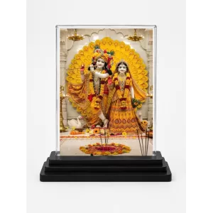 Radha Krishna Acrylic Car Dashboard Showpiece | Double-Sided Radha Krishna Photo Stand | 3 X 4 Inch Photo | Transparent Acrylic Frame With Black Base | Car Dashboard, Office & Table Decor (F71904) Radha Krishna Acrylic Car Dashboard Showpiece | Double-Sided Radha Krishna Photo Stand | 3 X 4 Inch Photo | Transparent Acrylic Frame With Black Base | Car Dashboard, Office & Table Decor (F71904)