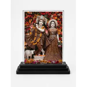Krishna And Radha Acrylic Car Dashboard Showpiece | Double-Sided Krishna And Radha Photo Stand | 3 X 4 Inch Photo | Transparent Acrylic Frame With Black Base | Car Dashboard, Office & Table Decor (F71907) Krishna And Radha Acrylic Car Dashboard Showpiece | Double-Sided Krishna And Radha Photo Stand | 3 X 4 Inch Photo | Transparent Acrylic Frame With Black Base | Car Dashboard, Office & Table Decor (F71907)