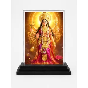 Durga Acrylic Car Dashboard Showpiece | Double-Sided Durga Photo Stand | 3 X 4 Inch Photo | Transparent Acrylic Frame With Black Base | Car Dashboard, Office & Table Decor (F71914) Durga Acrylic Car Dashboard Showpiece | Double-Sided Durga Photo Stand | 3 X 4 Inch Photo | Transparent Acrylic Frame With Black Base | Car Dashboard, Office & Table Decor (F71914)