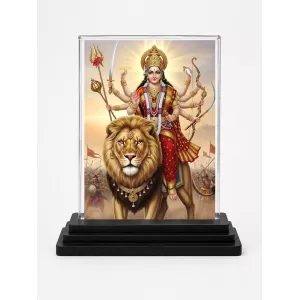 Durga Acrylic Car Dashboard Showpiece | Double-Sided Durga Photo Stand | 3 X 4 Inch Photo | Transparent Acrylic Frame With Black Base | Car Dashboard, Office & Table Decor (F71916) Durga Acrylic Car Dashboard Showpiece | Double-Sided Durga Photo Stand | 3 X 4 Inch Photo | Transparent Acrylic Frame With Black Base | Car Dashboard, Office & Table Decor (F71916)