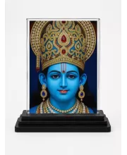 Lord Rama Acrylic Car Dashboard Showpiece | Double-Sided Lord Rama Photo Stand | 3 X 4 Inch Photo | Transparent Acrylic Frame With Black Base | Car Dashboard, Office & Table Decor (F71935)