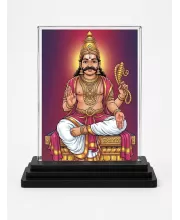 Lord Murugan Acrylic Car Dashboard Showpiece | Double-Sided Lord Murugan Photo Stand | 3 X 4 Inch Photo | Transparent Acrylic Frame With Black Base | Car Dashboard, Office & Table Decor (F71940)