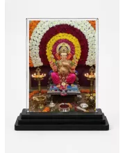 Ganesha Acrylic Car Dashboard Showpiece | Double-Sided Ganesha Photo Stand | 3 X 4 Inch Photo | Transparent Acrylic Frame With Black Base | Car Dashboard, Office & Table Decor (F71945)