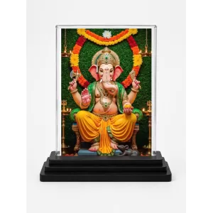 Ganesha Acrylic Car Dashboard Showpiece | Double-Sided Ganesha Photo Stand | 3 X 4 Inch Photo | Transparent Acrylic Frame With Black Base | Car Dashboard, Office & Table Decor (F71946) Ganesha Acrylic Car Dashboard Showpiece | Double-Sided Ganesha Photo Stand | 3 X 4 Inch Photo | Transparent Acrylic Frame With Black Base | Car Dashboard, Office & Table Decor (F71946)