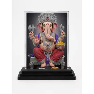 Ganesha Acrylic Car Dashboard Showpiece | Double-Sided Ganesha Photo Stand | 3 X 4 Inch Photo | Transparent Acrylic Frame With Black Base | Car Dashboard, Office & Table Decor (F71948) Ganesha Acrylic Car Dashboard Showpiece | Double-Sided Ganesha Photo Stand | 3 X 4 Inch Photo | Transparent Acrylic Frame With Black Base | Car Dashboard, Office & Table Decor (F71948)