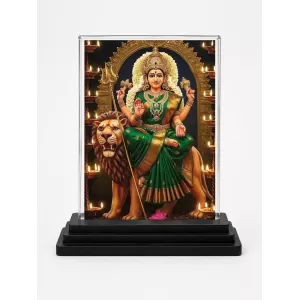 Durga Acrylic Car Dashboard Showpiece | Double-Sided Durga Photo Stand | 3 X 4 Inch Photo | Transparent Acrylic Frame With Black Base | Car Dashboard, Office & Table Decor (F71954) Durga Acrylic Car Dashboard Showpiece | Double-Sided Durga Photo Stand | 3 X 4 Inch Photo | Transparent Acrylic Frame With Black Base | Car Dashboard, Office & Table Decor (F71954)