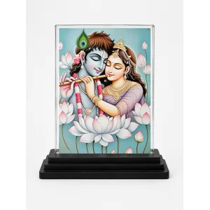 Krishna And Radha Acrylic Car Dashboard Showpiece | Double-Sided Krishna And Radha Photo Stand | 3 X 4 Inch Photo | Transparent Acrylic Frame With Black Base | Car Dashboard, Office & Table Decor (F71958) Krishna And Radha Acrylic Car Dashboard Showpiece | Double-Sided Krishna And Radha Photo Stand | 3 X 4 Inch Photo | Transparent Acrylic Frame With Black Base | Car Dashboard, Office & Table Decor (F71958)