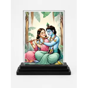 Krishna And Radha Acrylic Car Dashboard Showpiece | Double-Sided Krishna And Radha Photo Stand | 3 X 4 Inch Photo | Transparent Acrylic Frame With Black Base | Car Dashboard, Office & Table Decor (F71959) Krishna And Radha Acrylic Car Dashboard Showpiece | Double-Sided Krishna And Radha Photo Stand | 3 X 4 Inch Photo | Transparent Acrylic Frame With Black Base | Car Dashboard, Office & Table Decor (F71959)