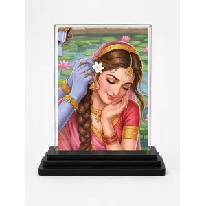 Radha Acrylic Car Dashboard Showpiece | Double-Sided Radha Photo Stand | 3 X 4 Inch Photo | Transparent Acrylic Frame With Black Base | Car Dashboard, Office & Table Decor (F71961) Radha Acrylic Car Dashboard Showpiece | Double-Sided Radha Photo Stand | 3 X 4 Inch Photo | Transparent Acrylic Frame With Black Base | Car Dashboard, Office & Table Decor (F71961)