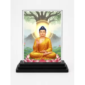 Buddha Acrylic Car Dashboard Showpiece | Double-Sided Buddha Photo Stand | 3 X 4 Inch Photo | Transparent Acrylic Frame With Black Base | Car Dashboard, Office & Table Decor (F71968) Buddha Acrylic Car Dashboard Showpiece | Double-Sided Buddha Photo Stand | 3 X 4 Inch Photo | Transparent Acrylic Frame With Black Base | Car Dashboard, Office & Table Decor (F71968)