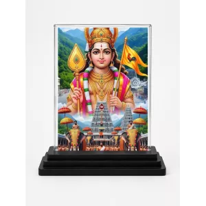 Murugan Acrylic Car Dashboard Showpiece | Double-Sided Murugan Photo Stand | 3 X 4 Inch Photo | Transparent Acrylic Frame With Black Base | Car Dashboard, Office & Table Decor (F71970) Murugan Acrylic Car Dashboard Showpiece | Double-Sided Murugan Photo Stand | 3 X 4 Inch Photo | Transparent Acrylic Frame With Black Base | Car Dashboard, Office & Table Decor (F71970)