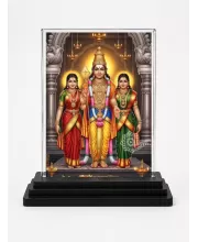 Vishnu Acrylic Car Dashboard Showpiece | Double-Sided Vishnu Photo Stand | 3 X 4 Inch Photo | Transparent Acrylic Frame With Black Base | Car Dashboard, Office & Table Decor (F71971)