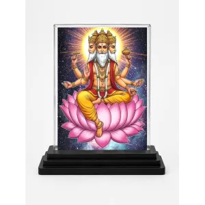 Brahma Acrylic Car Dashboard Showpiece | Double-Sided Brahma Photo Stand | 3 X 4 Inch Photo | Transparent Acrylic Frame With Black Base | Car Dashboard, Office & Table Decor (F71973) Brahma Acrylic Car Dashboard Showpiece | Double-Sided Brahma Photo Stand | 3 X 4 Inch Photo | Transparent Acrylic Frame With Black Base | Car Dashboard, Office & Table Decor (F71973)