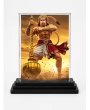 Hanuman Acrylic Car Dashboard Showpiece | Double-Sided Hanuman Photo Stand | 3 X 4 Inch Photo | Transparent Acrylic Frame With Black Base | Car Dashboard, Office & Table Decor (F71975)