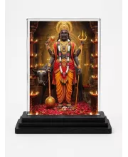 Shiva Acrylic Car Dashboard Showpiece | Double-Sided Shiva Photo Stand | 3 X 4 Inch Photo | Transparent Acrylic Frame With Black Base | Car Dashboard, Office & Table Decor (F71981)