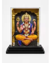 Shiva Acrylic Car Dashboard Showpiece | Double-Sided Shiva Photo Stand | 3 X 4 Inch Photo | Transparent Acrylic Frame With Black Base | Car Dashboard, Office & Table Decor (F71982)