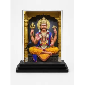 Shiva Acrylic Car Dashboard Showpiece | Double-Sided Shiva Photo Stand | 3 X 4 Inch Photo | Transparent Acrylic Frame With Black Base | Car Dashboard, Office & Table Decor (F71982)