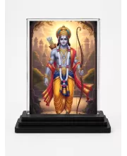 Ram Acrylic Car Dashboard Showpiece | Double-Sided Ram Photo Stand | 3 X 4 Inch Photo | Transparent Acrylic Frame With Black Base | Car Dashboard, Office & Table Decor (F71986)
