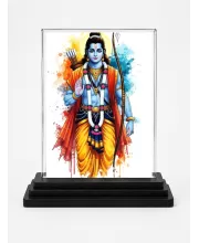 Rama Acrylic Car Dashboard Showpiece | Double-Sided Rama Photo Stand | 3 X 4 Inch Photo | Transparent Acrylic Frame With Black Base | Car Dashboard, Office & Table Decor (F71987)