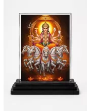 Surya Acrylic Car Dashboard Showpiece | Double-Sided Surya Photo Stand | 3 X 4 Inch Photo | Transparent Acrylic Frame With Black Base | Car Dashboard, Office & Table Decor (F71990)