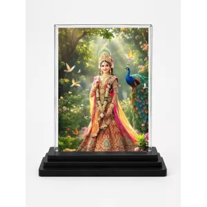 Radha Acrylic Car Dashboard Showpiece | Double-Sided Radha Photo Stand | 3 X 4 Inch Photo | Transparent Acrylic Frame With Black Base | Car Dashboard, Office & Table Decor (F71991) Radha Acrylic Car Dashboard Showpiece | Double-Sided Radha Photo Stand | 3 X 4 Inch Photo | Transparent Acrylic Frame With Black Base | Car Dashboard, Office & Table Decor (F71991)