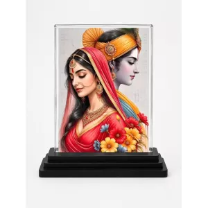 Radha Krishna Acrylic Car Dashboard Showpiece | Double-Sided Radha Krishna Photo Stand | 3 X 4 Inch Photo | Transparent Acrylic Frame With Black Base | Car Dashboard, Office & Table Decor (F71996) Radha Krishna Acrylic Car Dashboard Showpiece | Double-Sided Radha Krishna Photo Stand | 3 X 4 Inch Photo | Transparent Acrylic Frame With Black Base | Car Dashboard, Office & Table Decor (F71996)