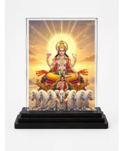 Surya Acrylic Car Dashboard Showpiece | Double-Sided Surya Photo Stand | 3 X 4 Inch Photo | Transparent Acrylic Frame With Black Base | Car Dashboard, Office & Table Decor (F71999)