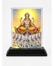 Surya Acrylic Car Dashboard Showpiece | Double-Sided Surya Photo Stand | 3 X 4 Inch Photo | Transparent Acrylic Frame With Black Base | Car Dashboard, Office & Table Decor (F72000)